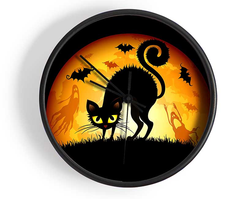 Halloween Cats Bats Clock - Wallart-Direct UK