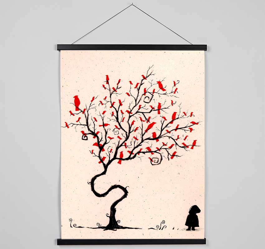 Red Birds Hanging Poster - Wallart-Direct UK