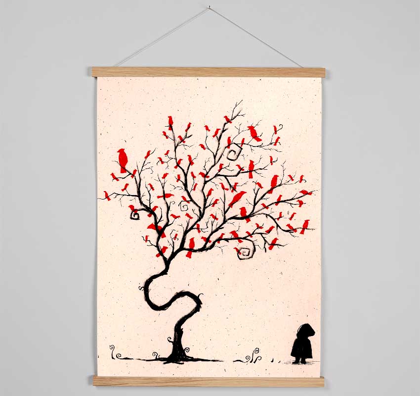 Red Birds Hanging Poster - Wallart-Direct UK