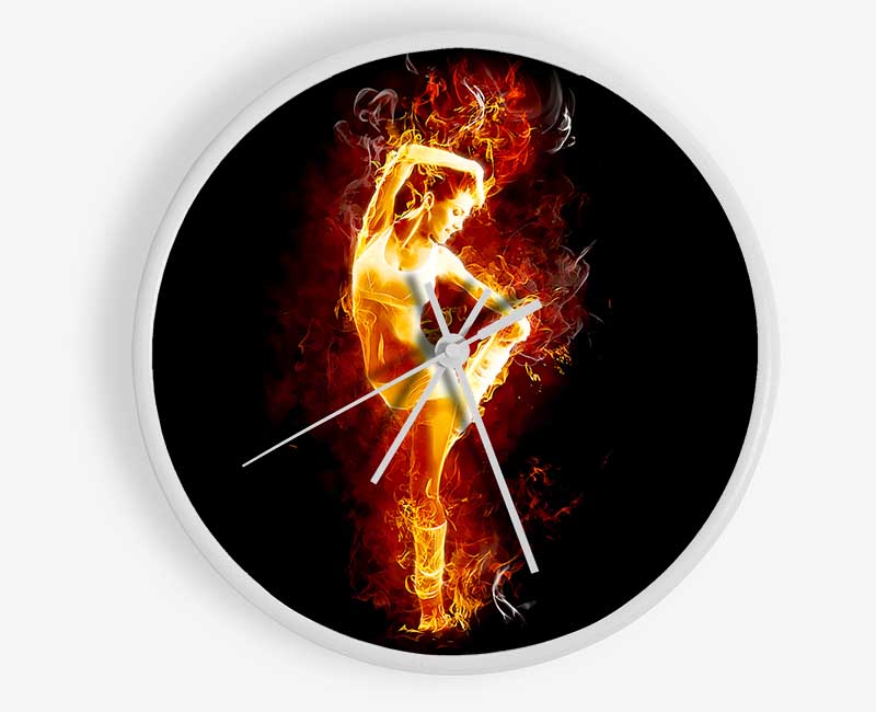 Fire Dancer Orange Clock - Wallart-Direct UK