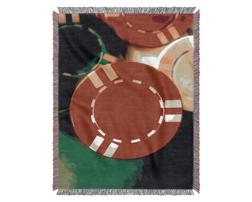 Poker Chips Woven Blanket