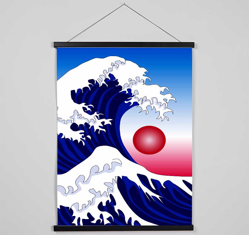 The Waves Over The Red Sun Hanging Poster - Wallart-Direct UK