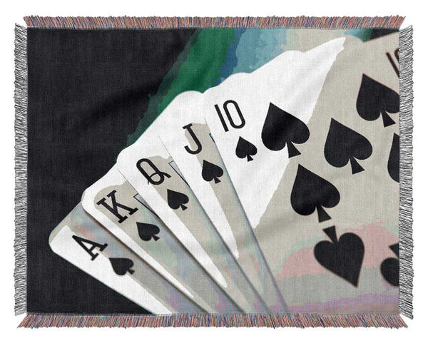 Royal Flush Poker Woven Blanket