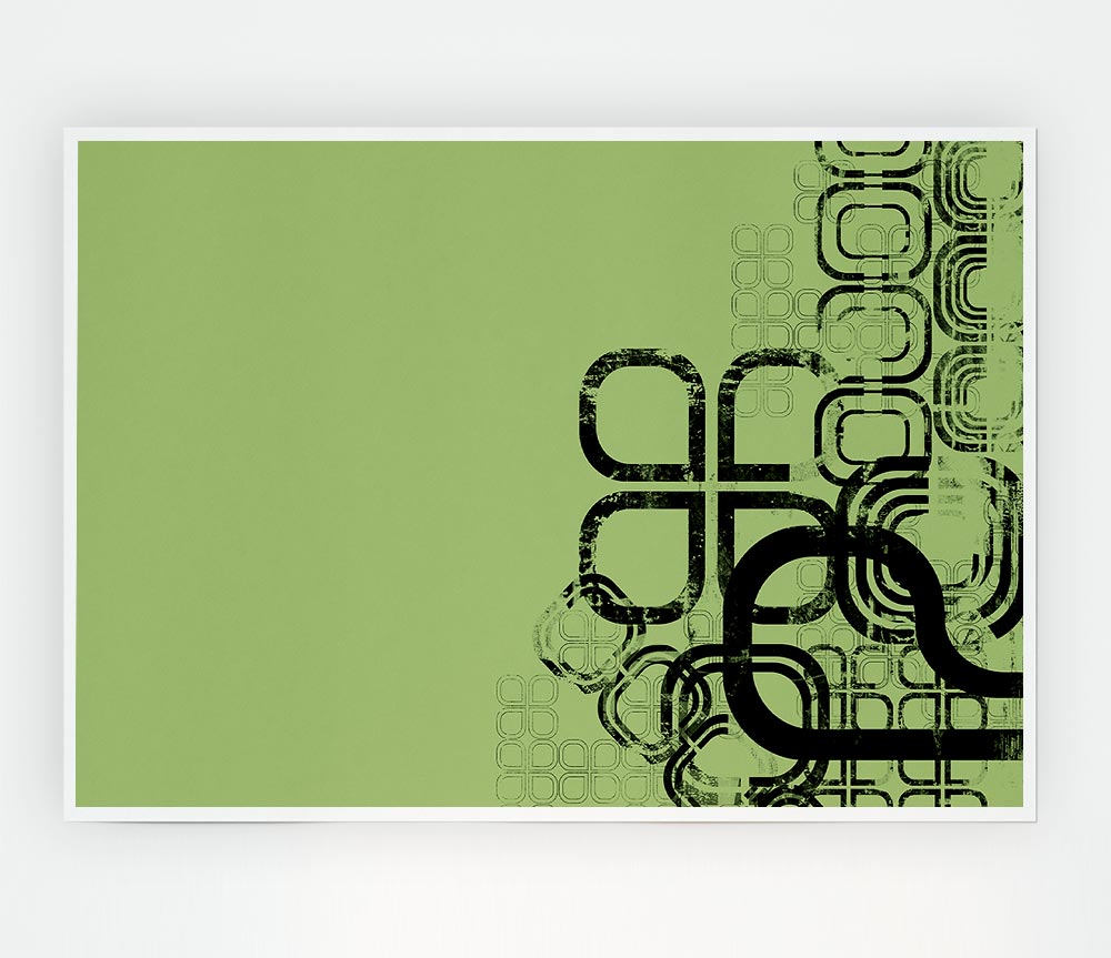 Green Maze Print Poster Wall Art