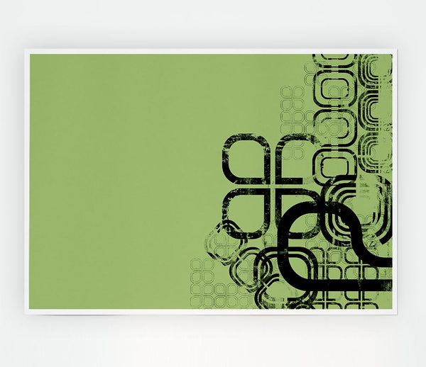 Green Maze Print Poster Wall Art