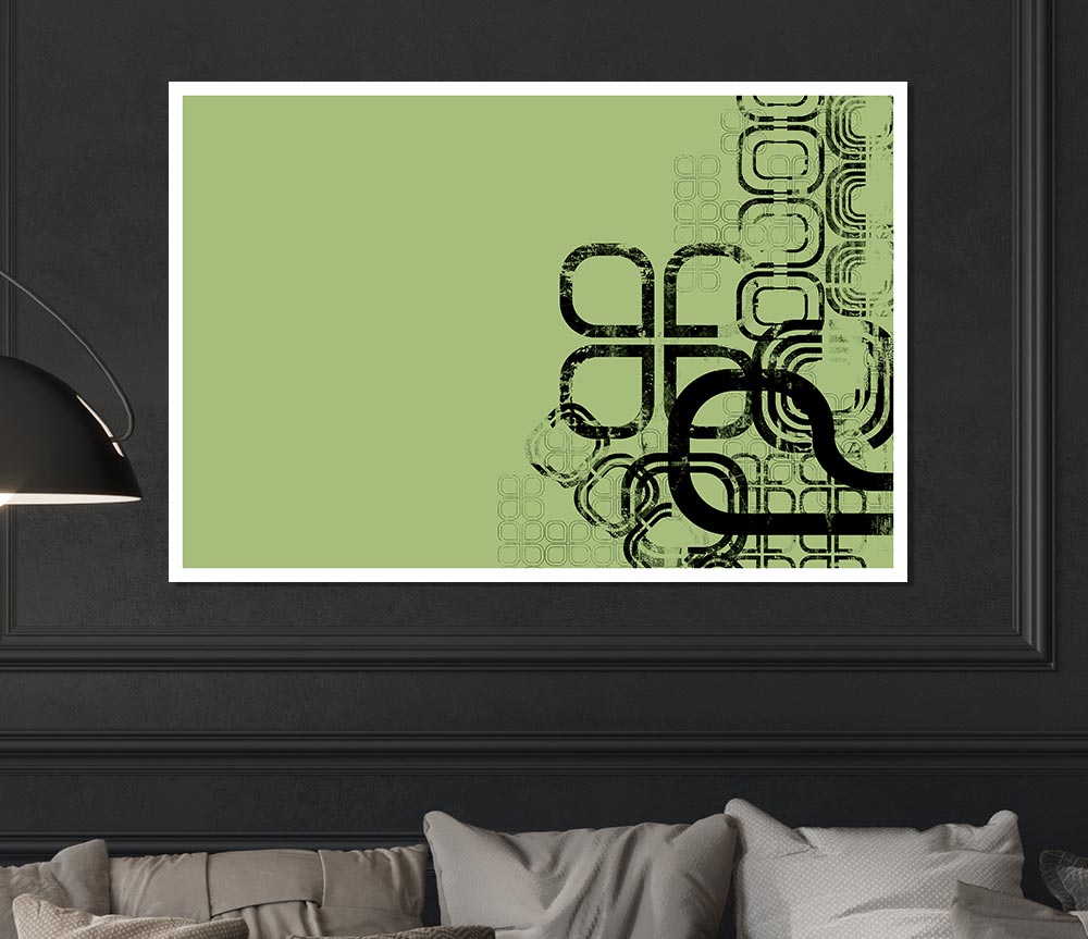 Green Maze Print Poster Wall Art