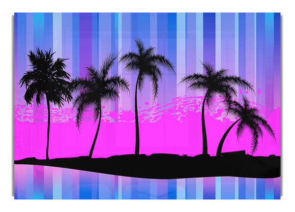 Pink Palmtree Paradise Modern Canvasb L