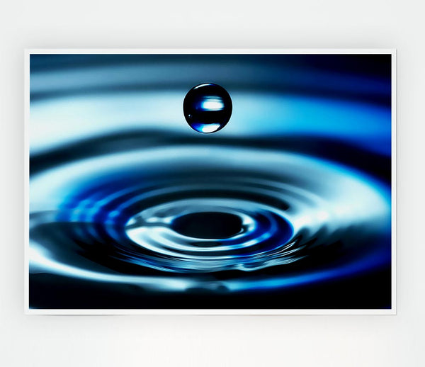 Blue Water Drop Print Poster Wall Art