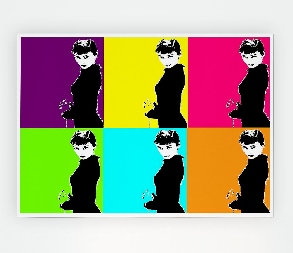 Audrey Hepburn Pop Art Print Poster Wall Art