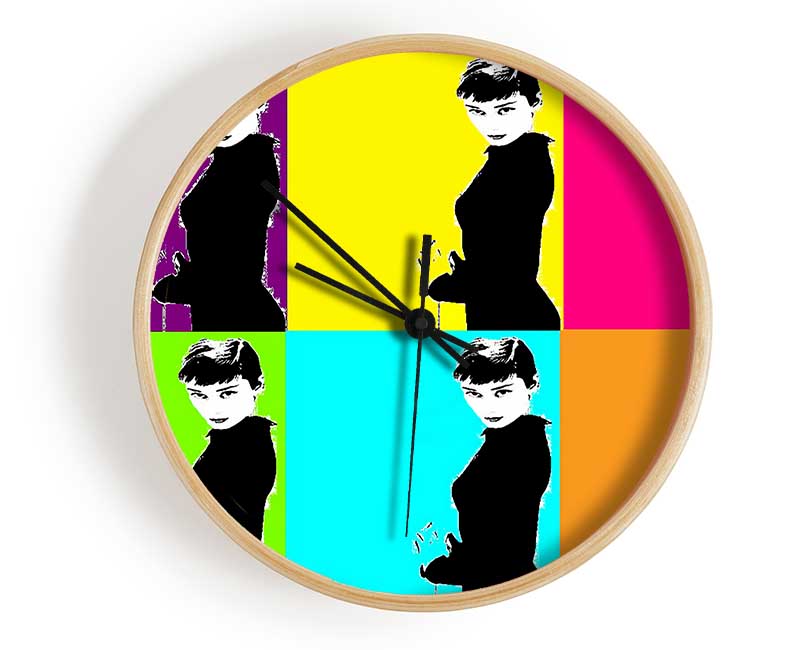 Audrey Hepburn Pop Art Clock - Wallart-Direct UK