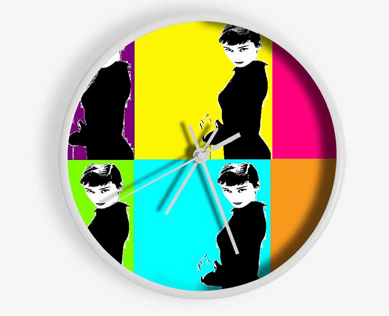 Audrey Hepburn Pop Art Clock - Wallart-Direct UK