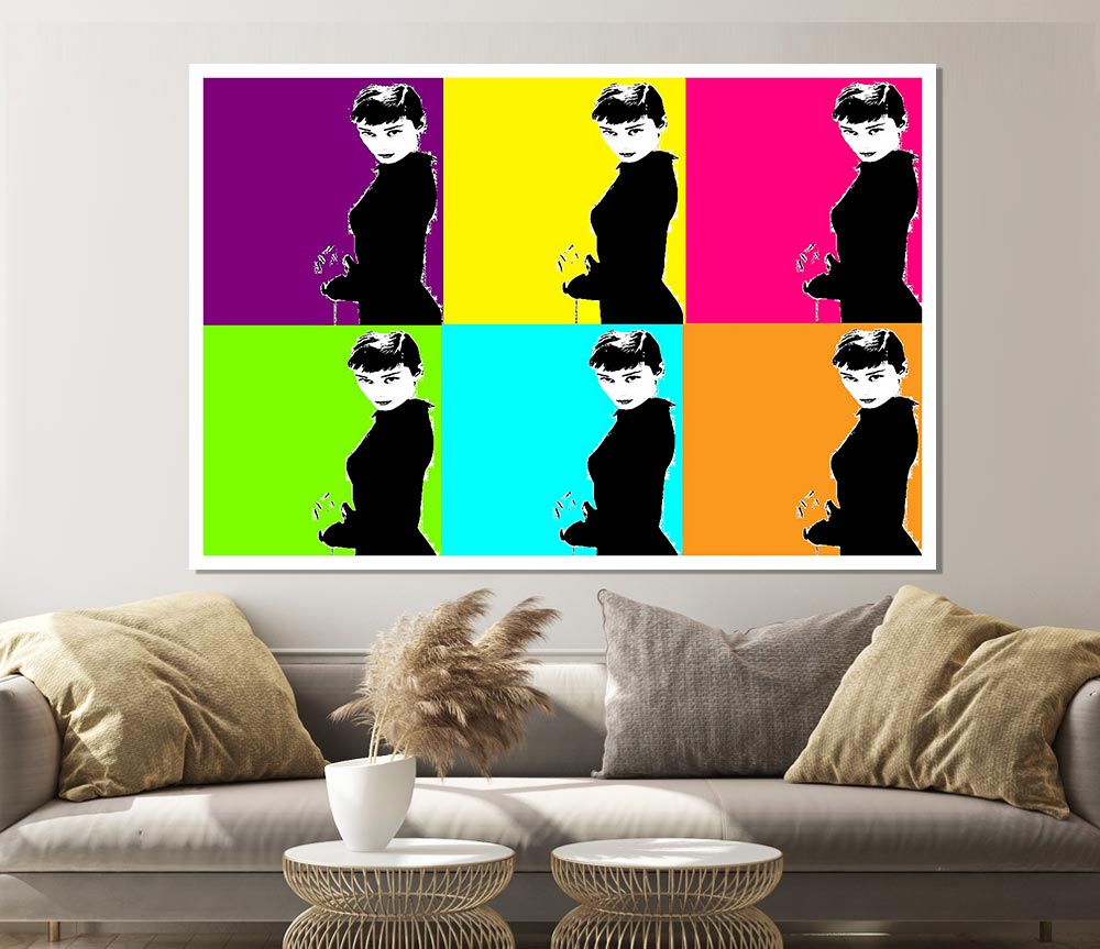 Audrey Hepburn Pop Art Print Poster Wall Art