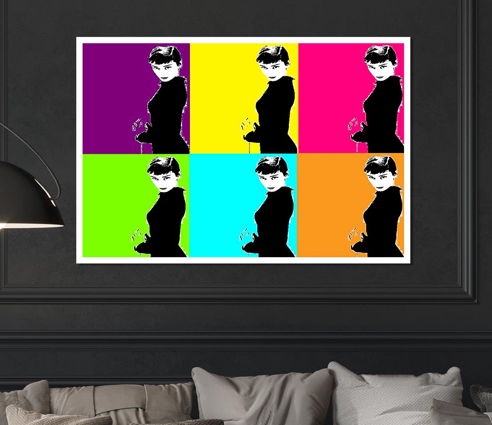 Audrey Hepburn Pop Art Print Poster Wall Art