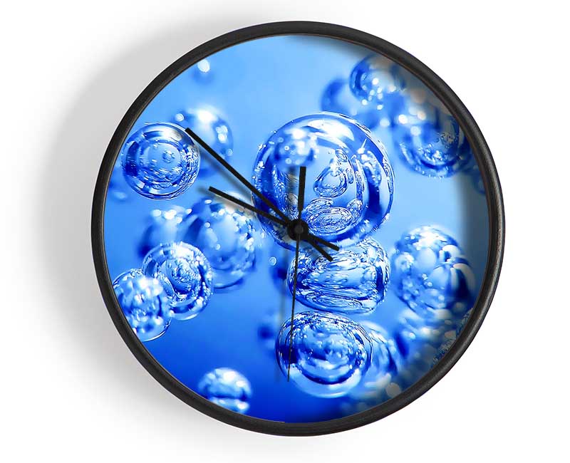 Liquid Blue Bubbles Clock - Wallart-Direct UK