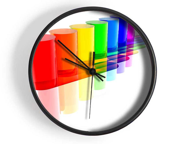 Rainbow Tubes Clock - Wallart-Direct UK