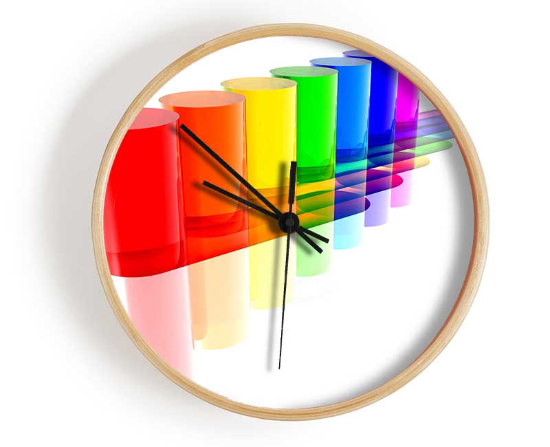 Rainbow Tubes Clock - Wallart-Direct UK