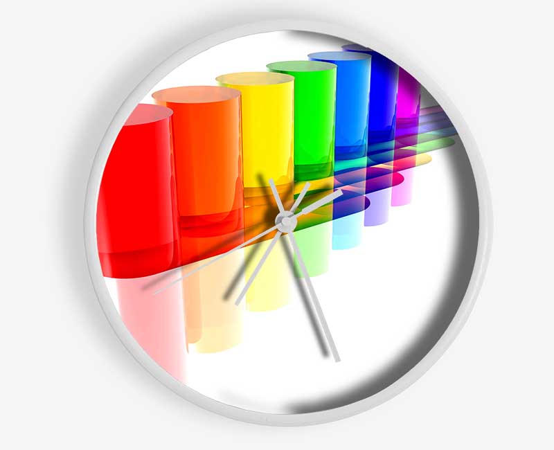 Rainbow Tubes Clock - Wallart-Direct UK