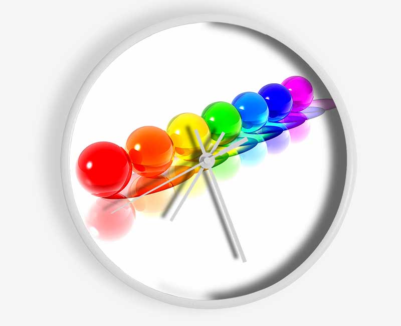 Rainbow Marbels Clock - Wallart-Direct UK