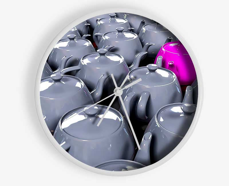 The Odd One Out Pink Teapot Clock - Wallart-Direct UK