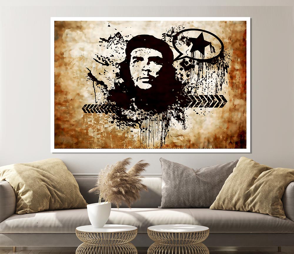 Che Guevara Brown Print Poster Wall Art