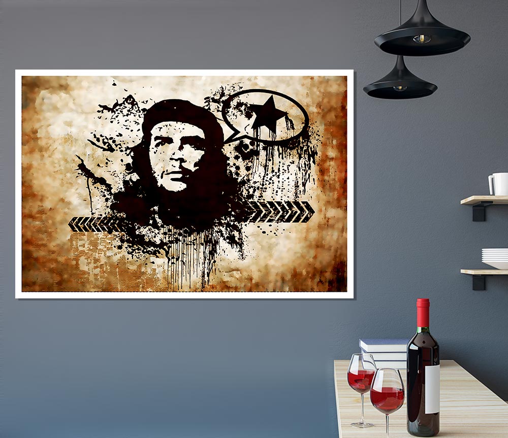 Che Guevara Brown Print Poster Wall Art