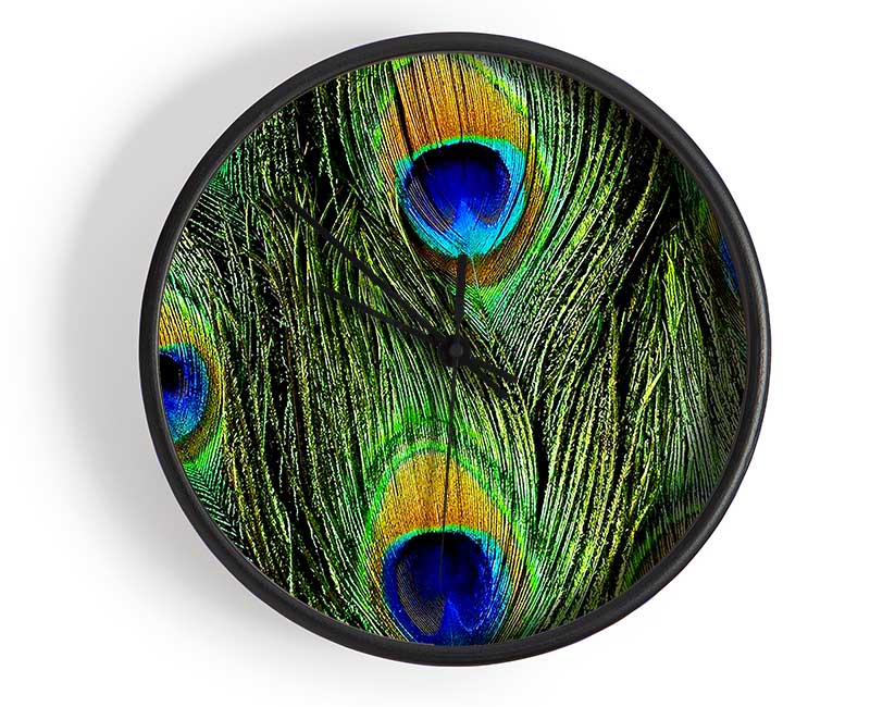 Peacock Feathers Clock - Wallart-Direct UK