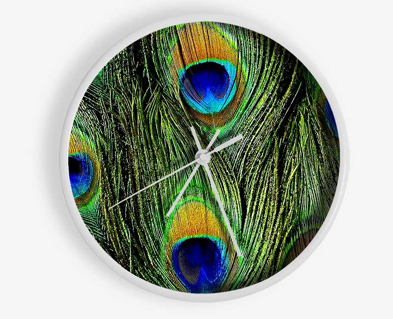 Peacock Feathers Clock - Wallart-Direct UK