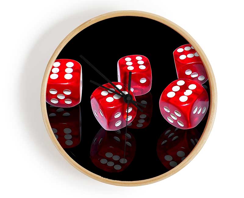 All Sixes Dice Clock - Wallart-Direct UK