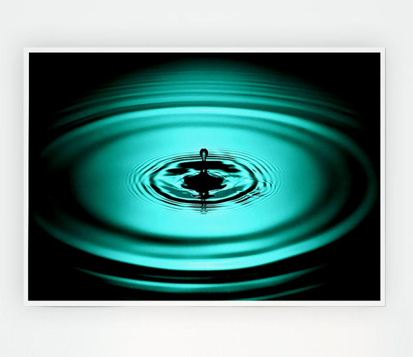 Green Water Droplet Print Poster Wall Art