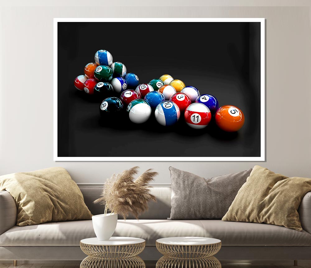 Double Pool Balls Print Poster Wall Art