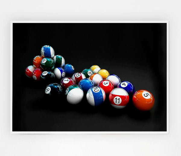 Double Pool Balls Print Poster Wall Art