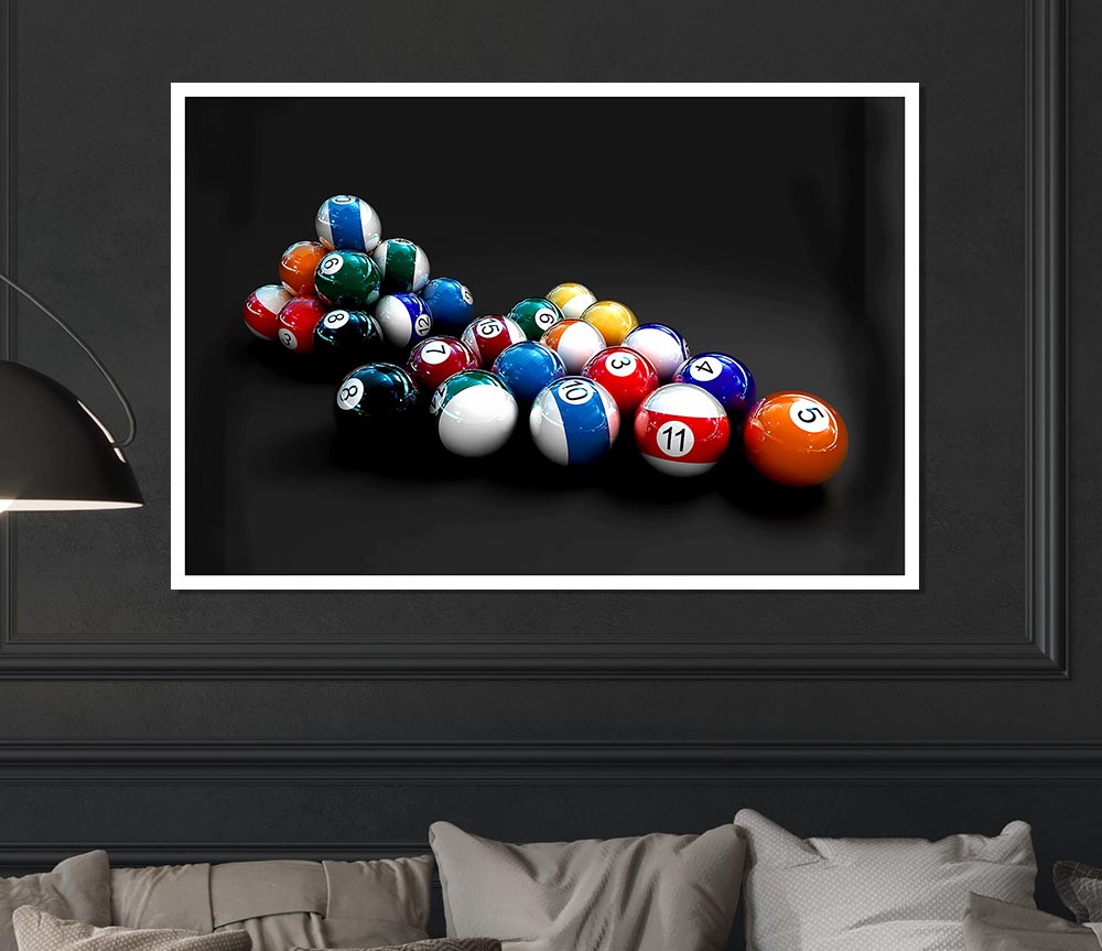 Double Pool Balls Print Poster Wall Art