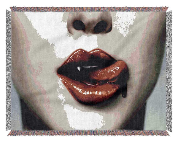 Vampire Lips Woven Blanket