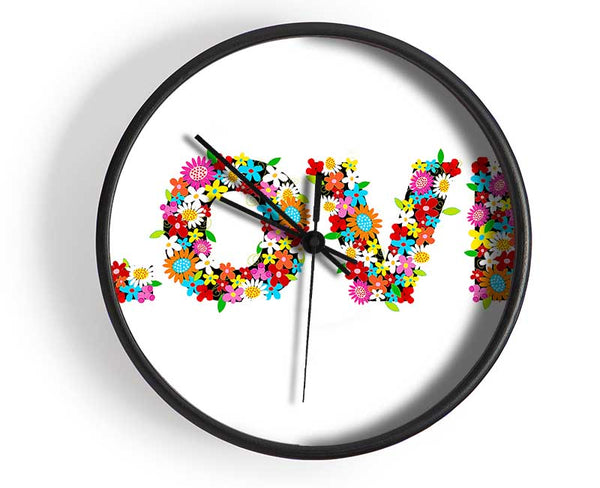 Flower Power Love Clock - Wallart-Direct UK