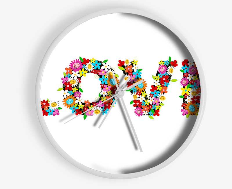 Flower Power Love Clock - Wallart-Direct UK