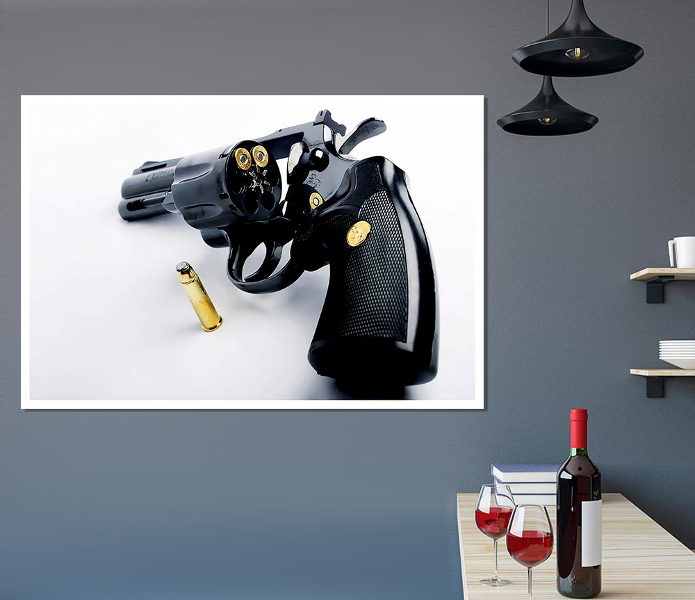 Gun And Bullet Print Poster Wall Art