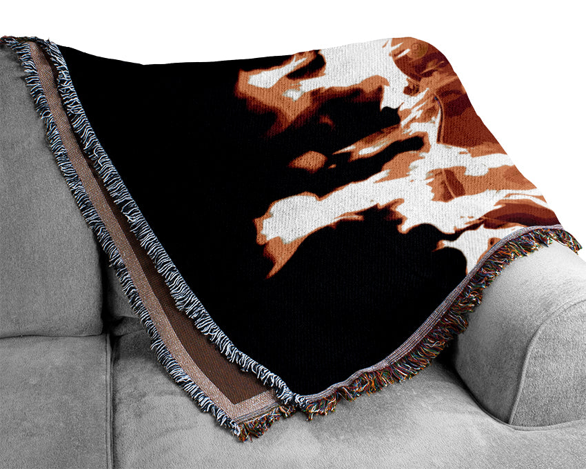 Guitar Flames Woven Blanket