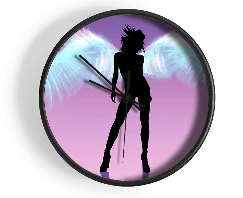 Purple Angel Wings Clock - Wallart-Direct UK