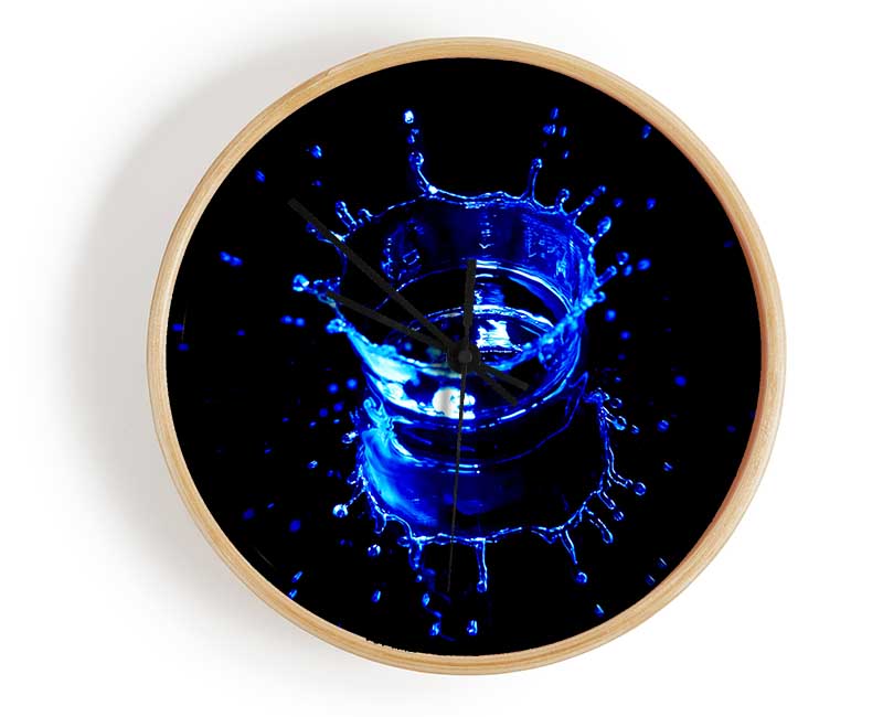 Electric Blue Water Drop Clock - Wallart-Direct UK