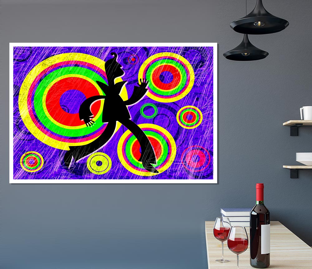 Disco Colours Print Poster Wall Art