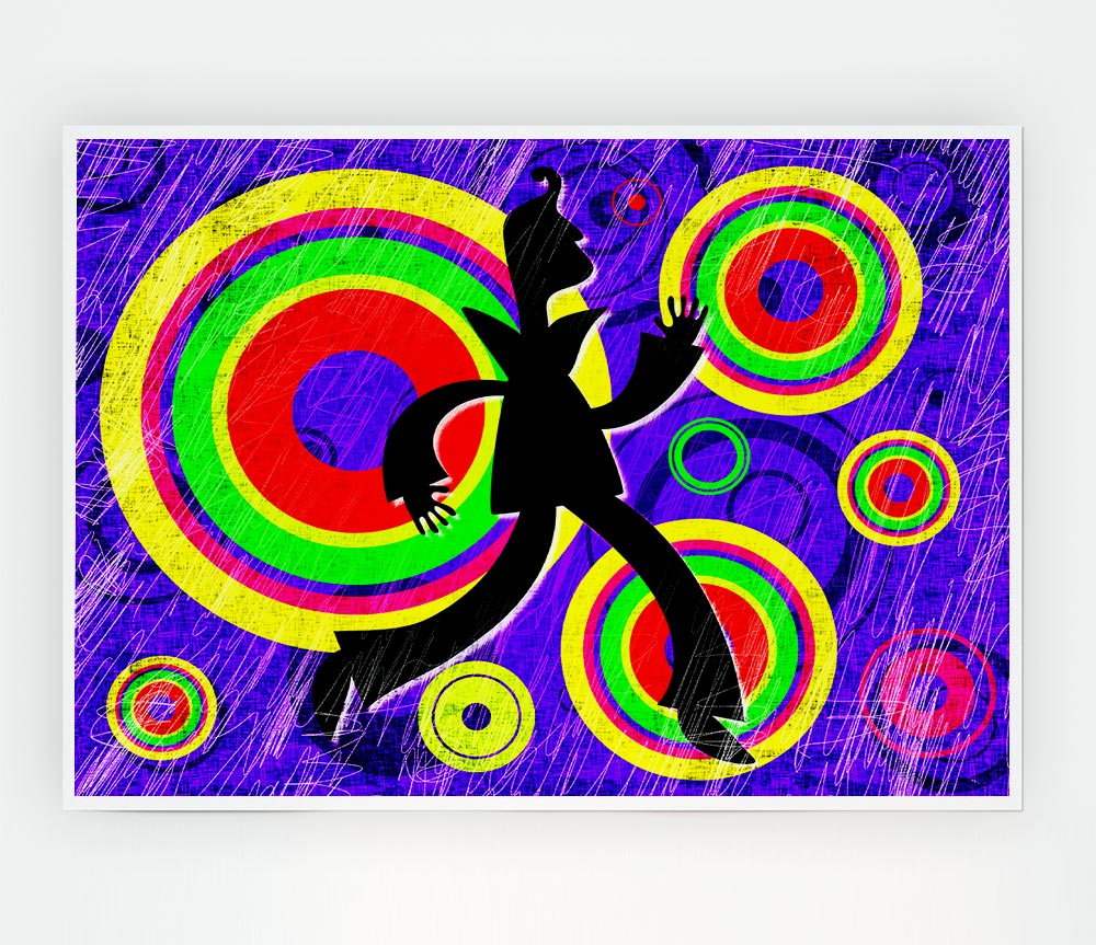 Disco Colours Print Poster Wall Art