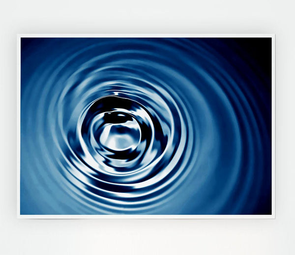 Blue Water Swirls Print Poster Wall Art