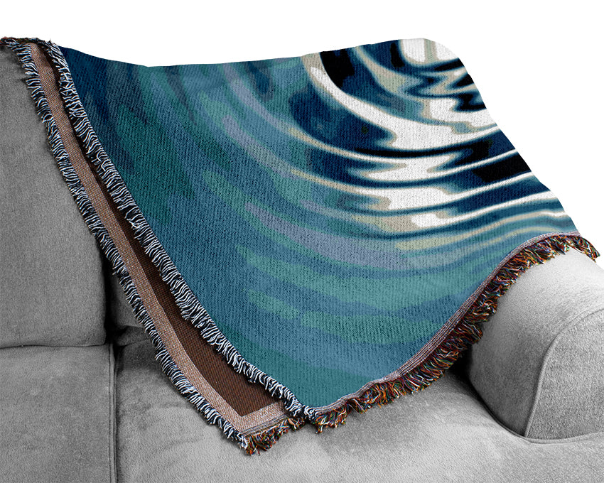 Blue Water Swirls Woven Blanket