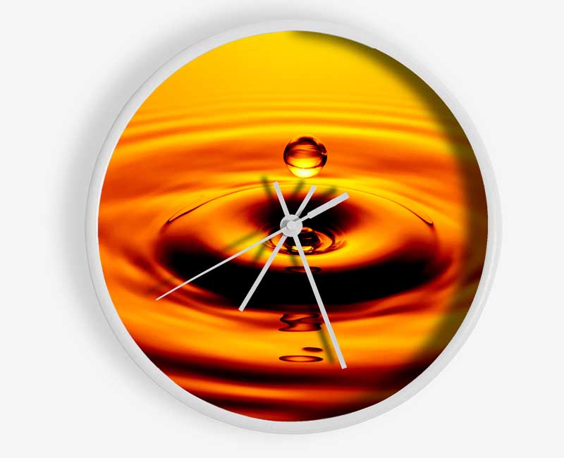 Orange Water Droplet Clock - Wallart-Direct UK