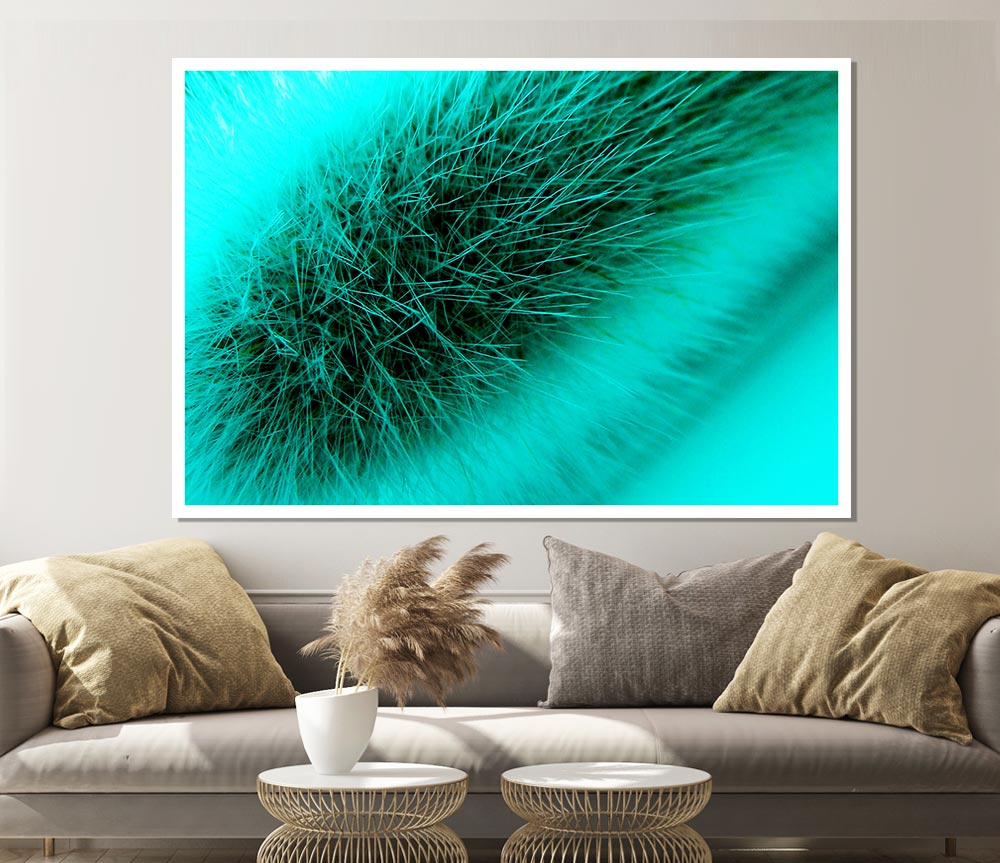 Green Fur Print Poster Wall Art