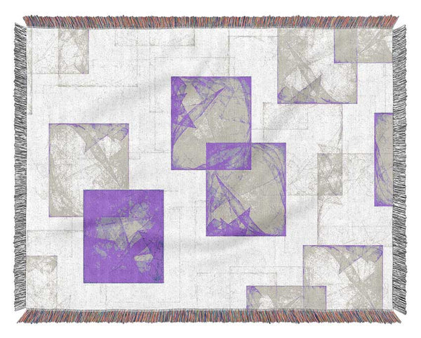 Lilac Squares Woven Blanket