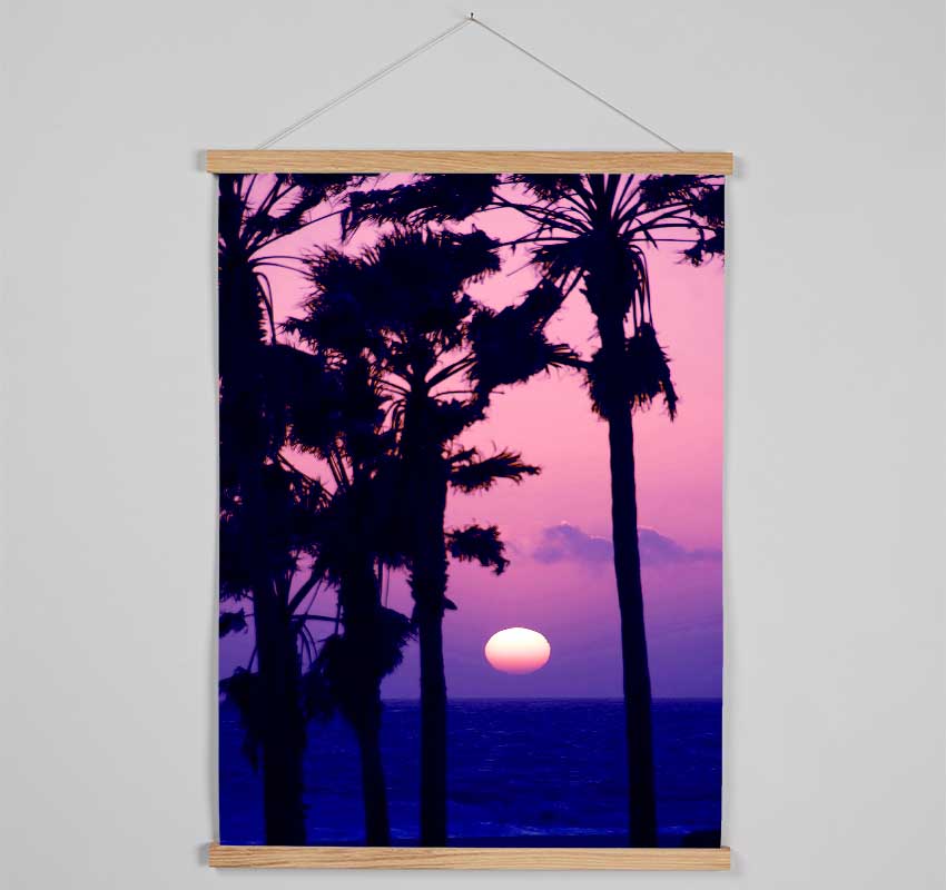 Paradise Ocean Sunset Hanging Poster - Wallart-Direct UK