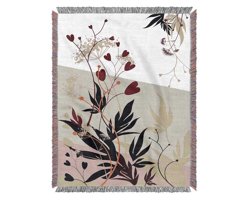 Loveheart Leaves Woven Blanket