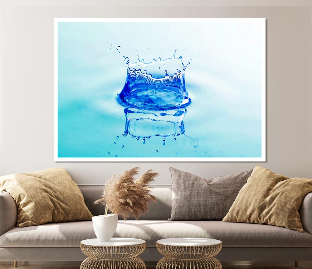 Aqua Splash Print Poster Wall Art