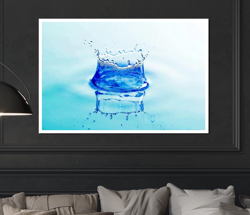 Aqua Splash Print Poster Wall Art